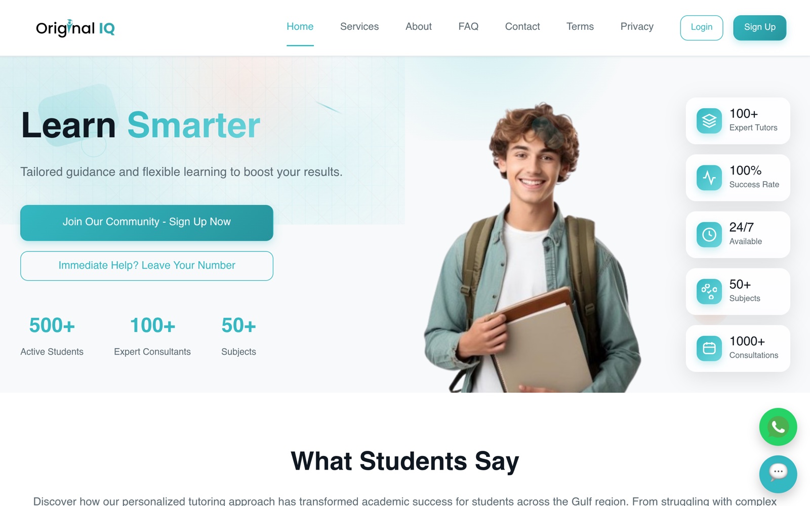 Original IQ — the live site